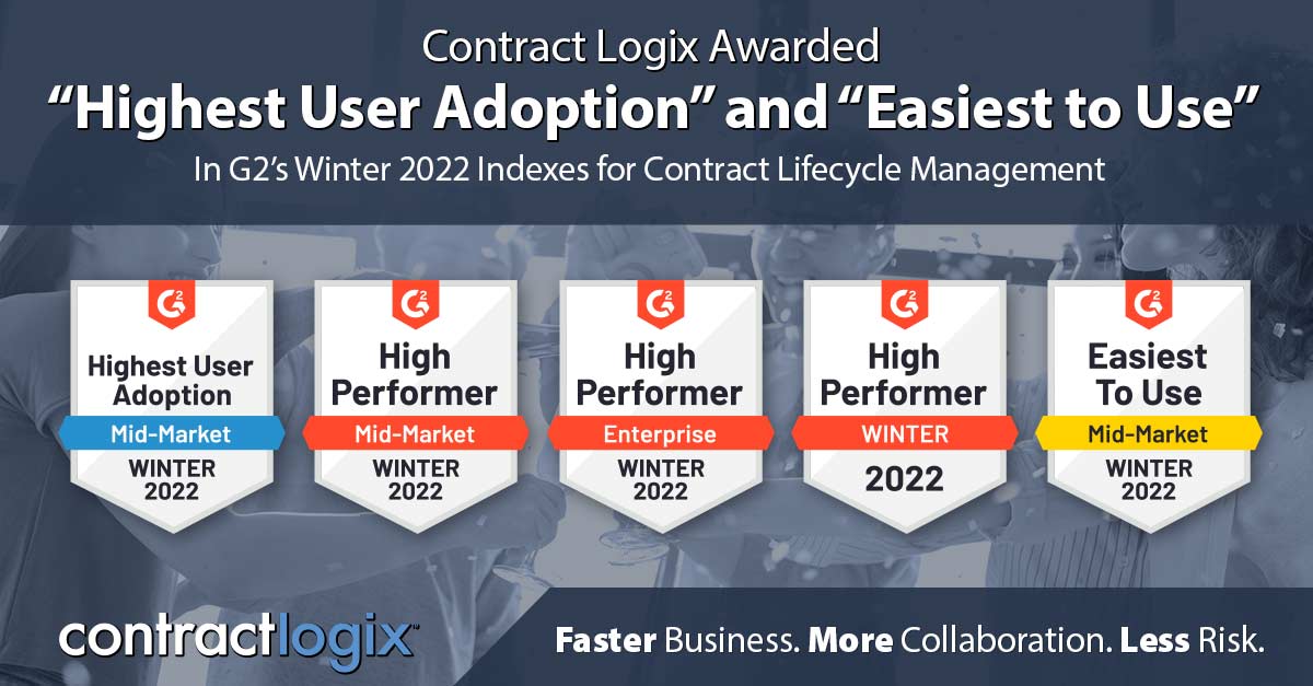 Contract Logix Awarded “Highest User Adoption” And “Easiest To Use”