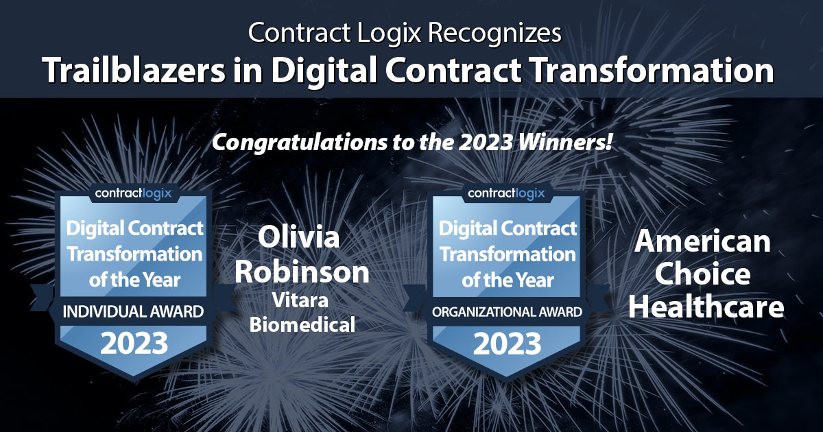 Contract Logix award winners from 2023