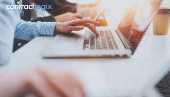 cropped view of female hands typing on a computer using AI in contract automation software