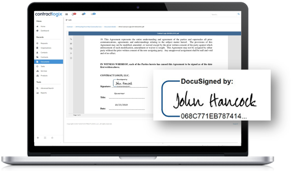 graphic shows example of digital signature technology